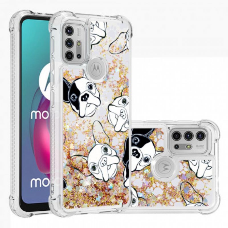 Kuori Moto G30 / G10 Herra Koiran Paljetteja