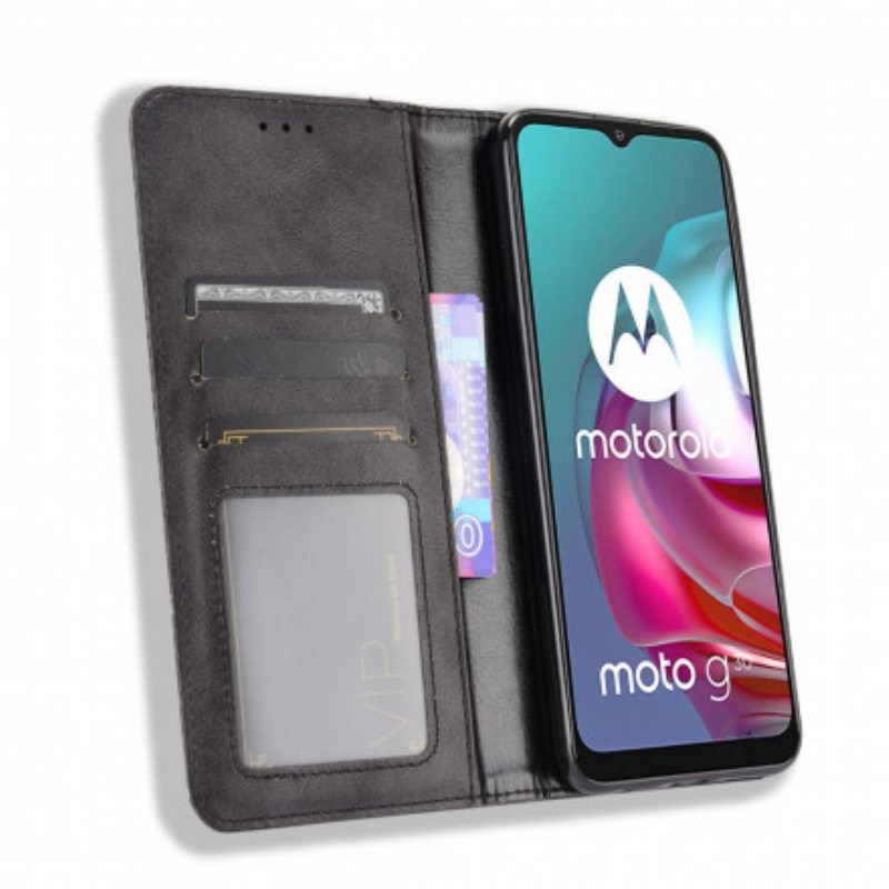 Puhelinkuoret Moto G30 / G10 Kotelot Flip Tyylitelty Vintage-nahkaefekti