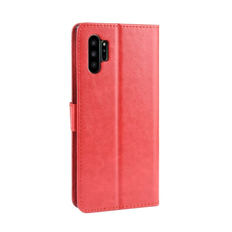 Flip Case Samsung Galaxy Note 10 Plus Näyttävä Keinonahka