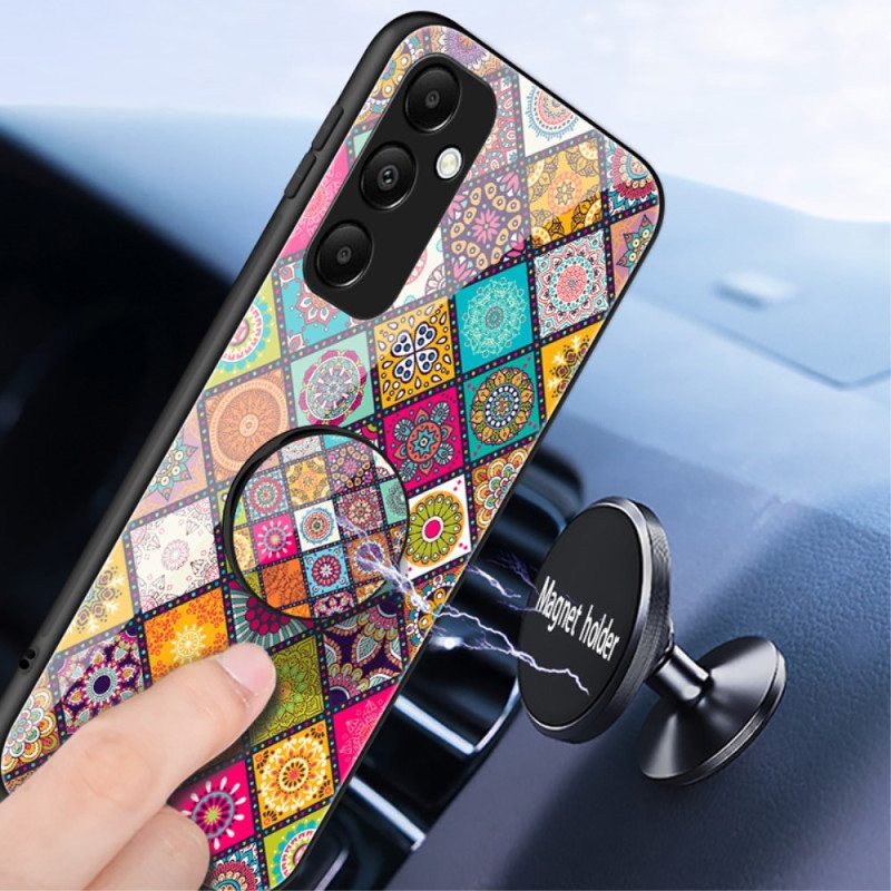 Case Samsung Galaxy A55 5g Puhelinkuoret Tuki- Ja Patchwork-hihnalla