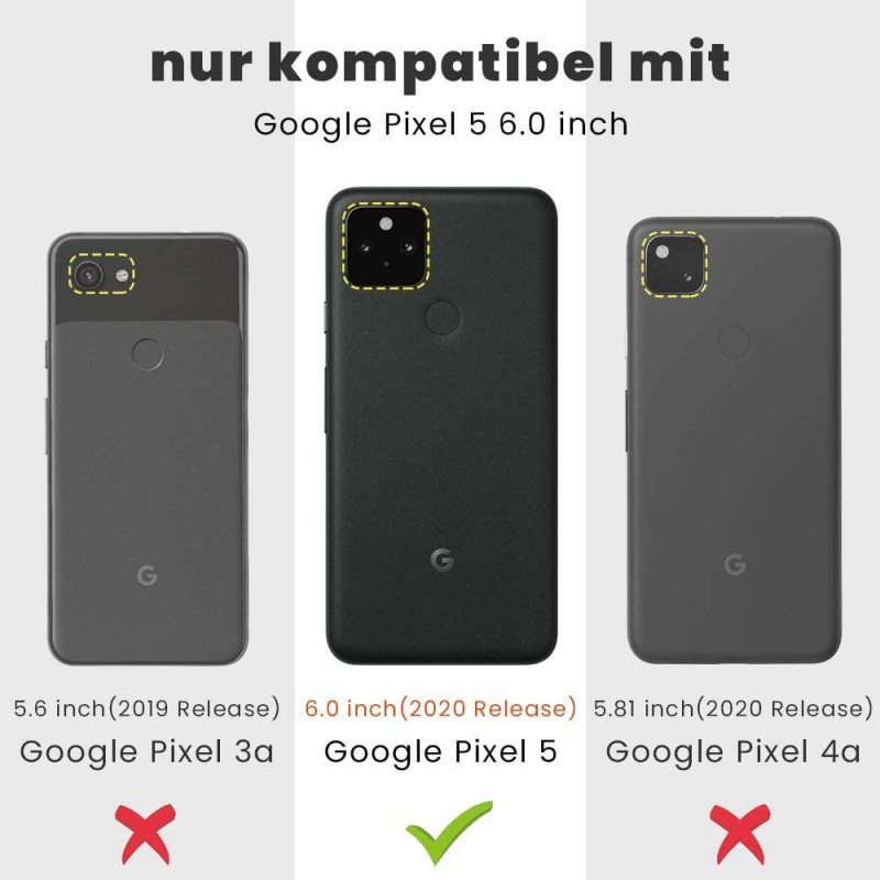 Kuori Google Pixel 5 Läpinäkyvä Kristallinkirkas