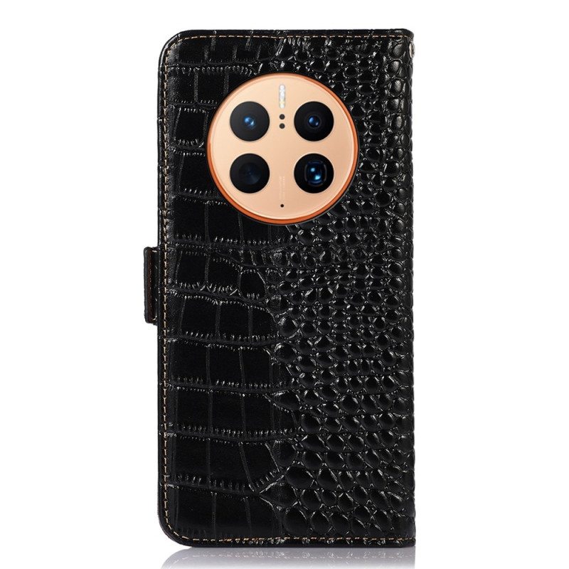 Kotelot Huawei Mate 50 Pro Crocodile Style Rfid