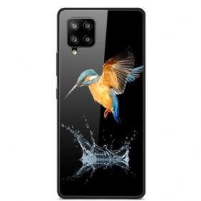 Case Samsung Galaxy A42 5G Crown Bird Karkaistu Lasi