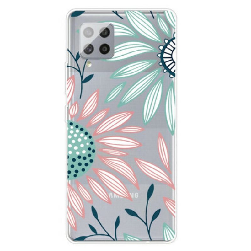 Case Samsung Galaxy A42 5G Läpinäkyvä Yksi Kukka