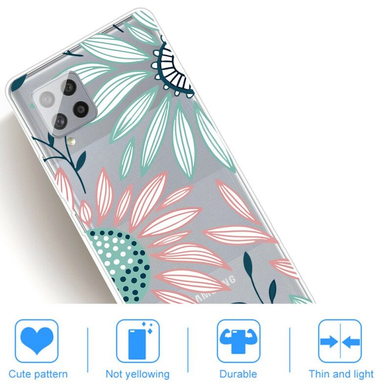 Case Samsung Galaxy A42 5G Läpinäkyvä Yksi Kukka