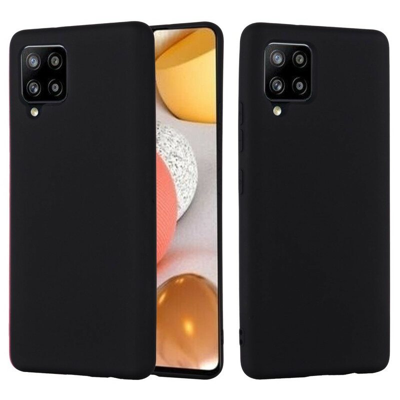 Case Samsung Galaxy A42 5G Nestemäinen Silikoni Kaulanauhalla