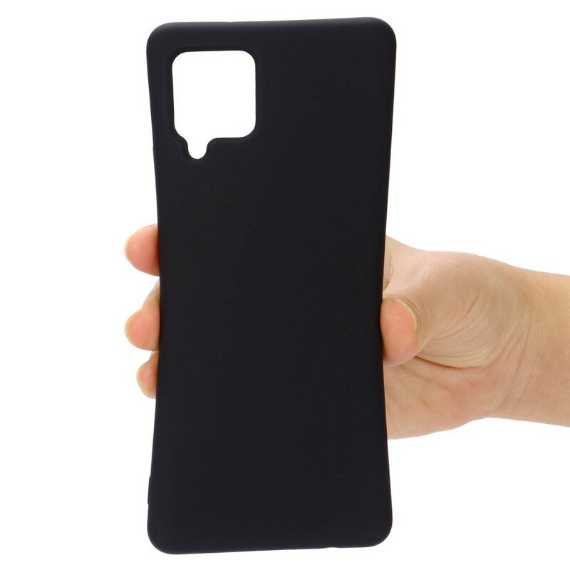 Case Samsung Galaxy A42 5G Nestemäinen Silikoni Kaulanauhalla