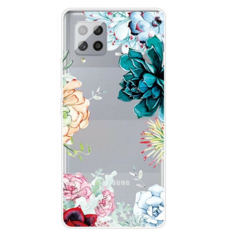 Case Samsung Galaxy A42 5G Saumattomat Akvarellikukat