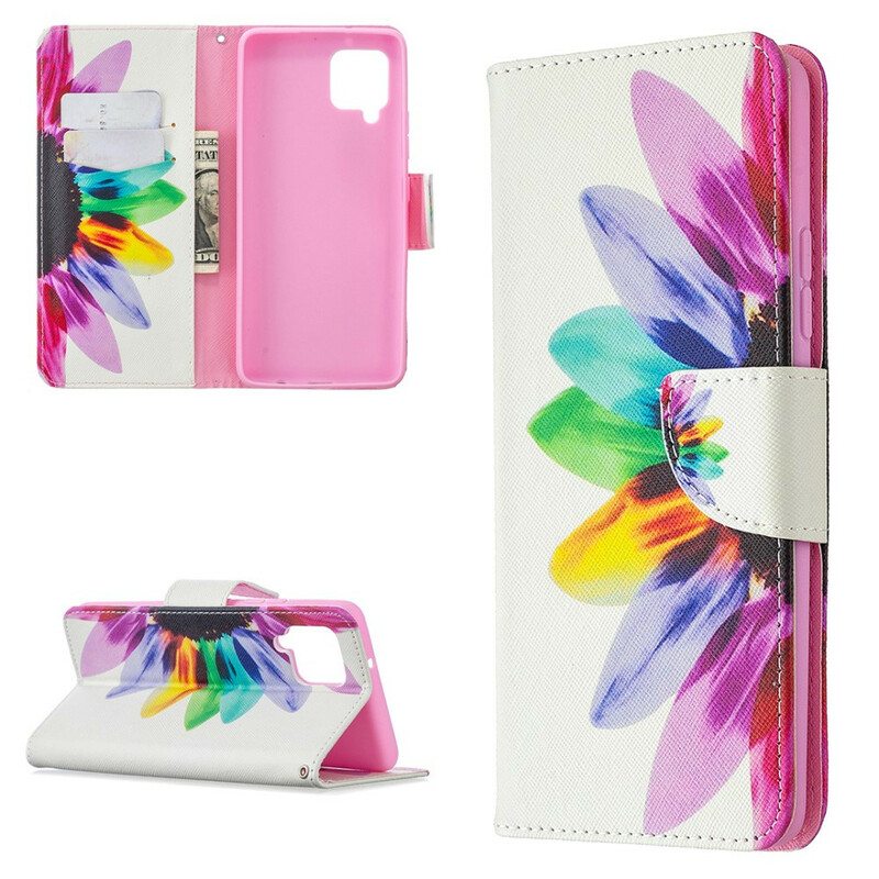 Flip Case Samsung Galaxy A42 5G Akvarelli Kukka