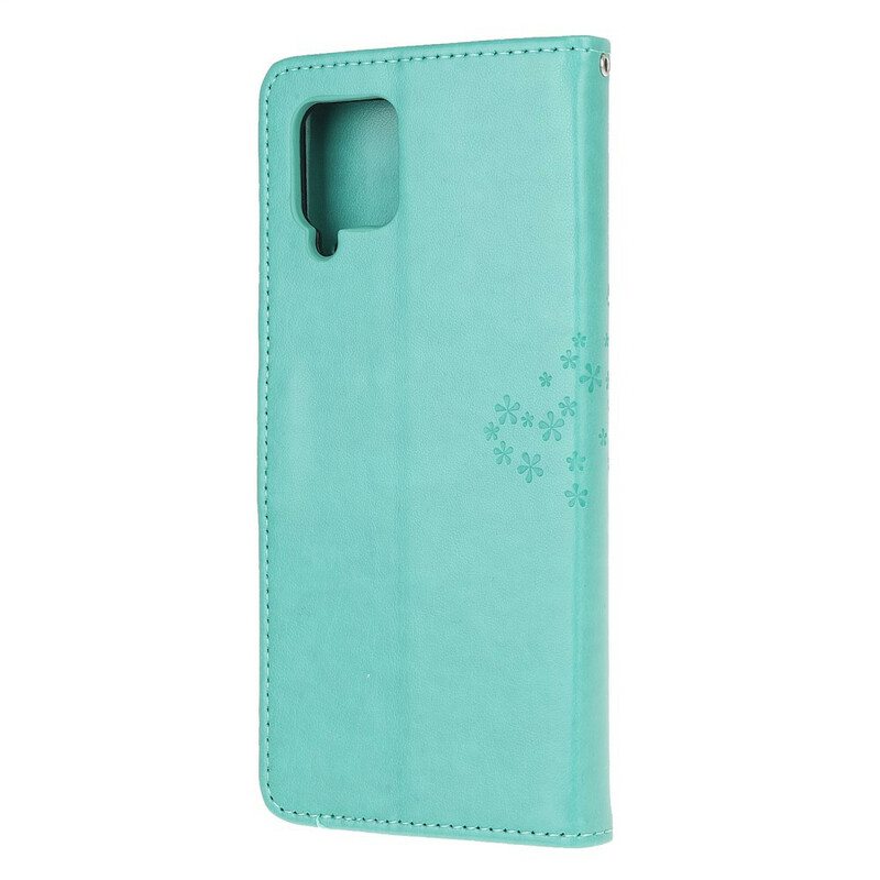 Flip Case Samsung Galaxy A42 5G Suojaketju Kuori Tangapuu Ja Pöllöt