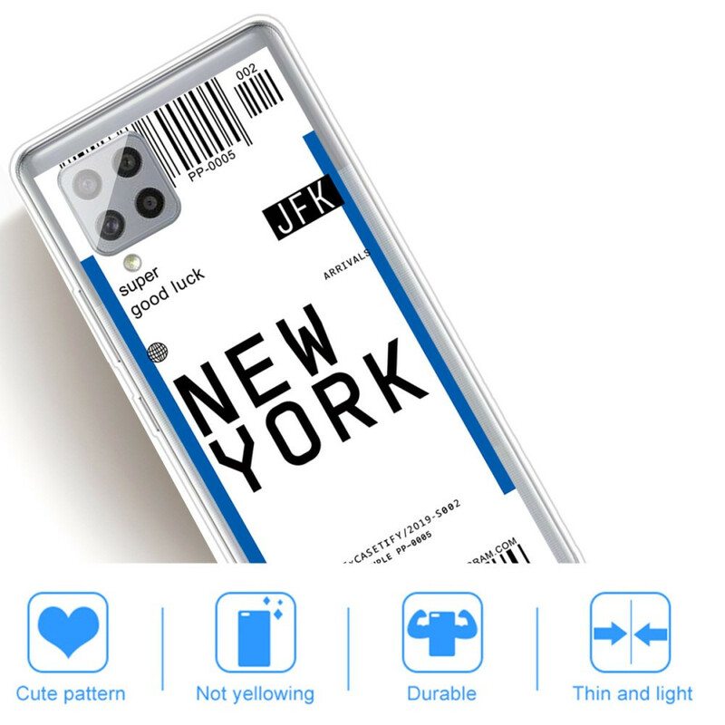 Kuori Samsung Galaxy A42 5G Boarding Pass New Yorkiin