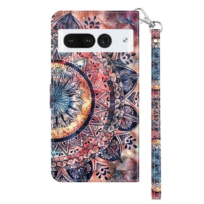 Kotelot Google Pixel 8 Pro Värikäs Mandala Hihnalla