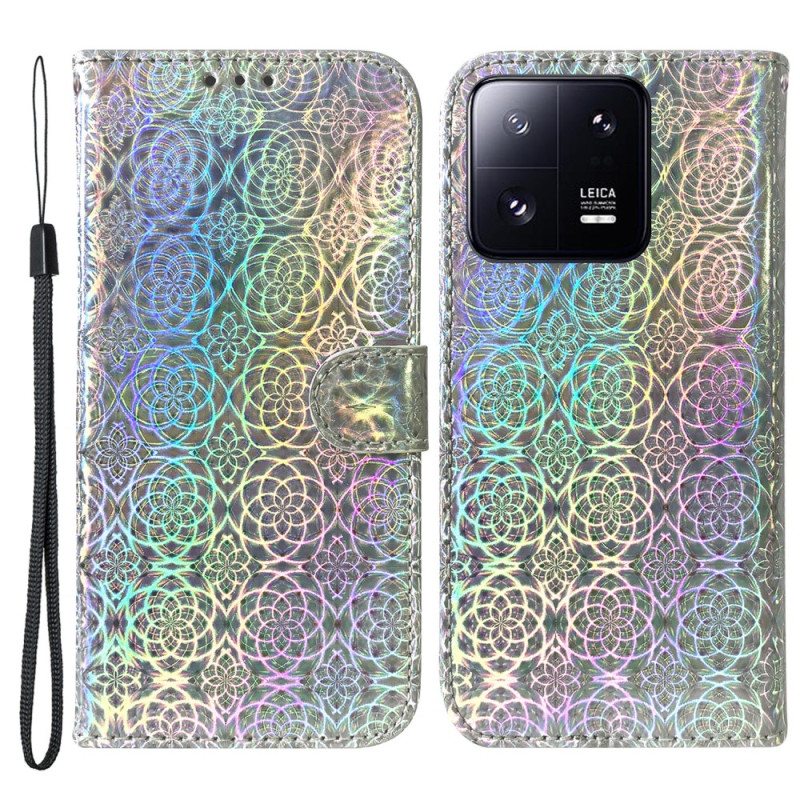 Nahkakotelo Xiaomi 13 Pro Suojaketju Kuori Strappy Disco Style