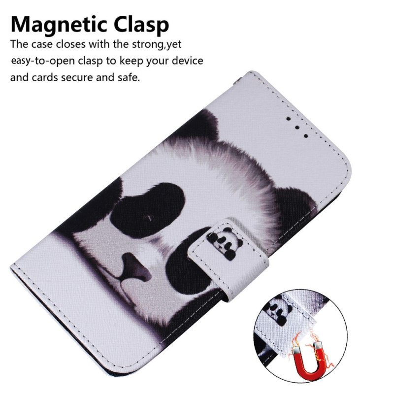 Nahkakotelo Xiaomi 13 Pro Suojaketju Kuori Strappy Panda