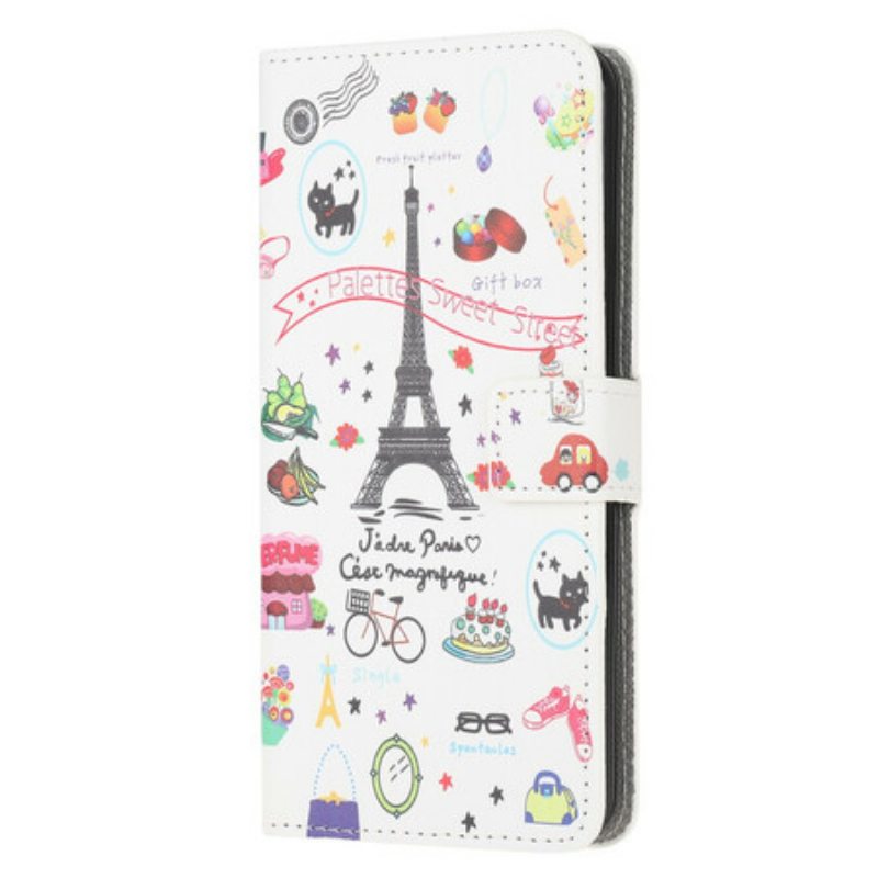 Flip Case Samsung Galaxy A21s Rakastan Pariisia