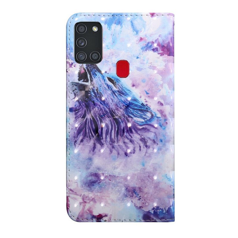 Flip Case Samsung Galaxy A21s Vesiväri Wolf