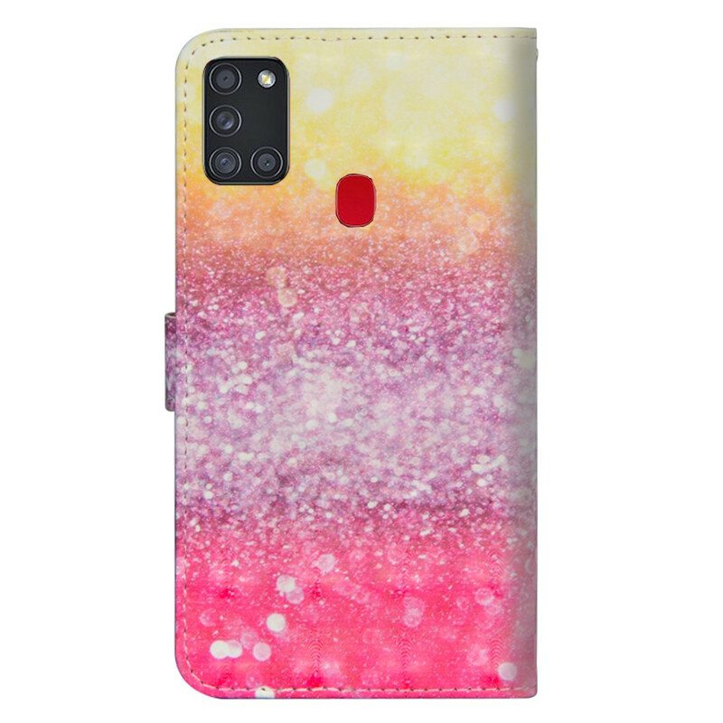 Kotelot Samsung Galaxy A21s Magenta Glitter Gradientti