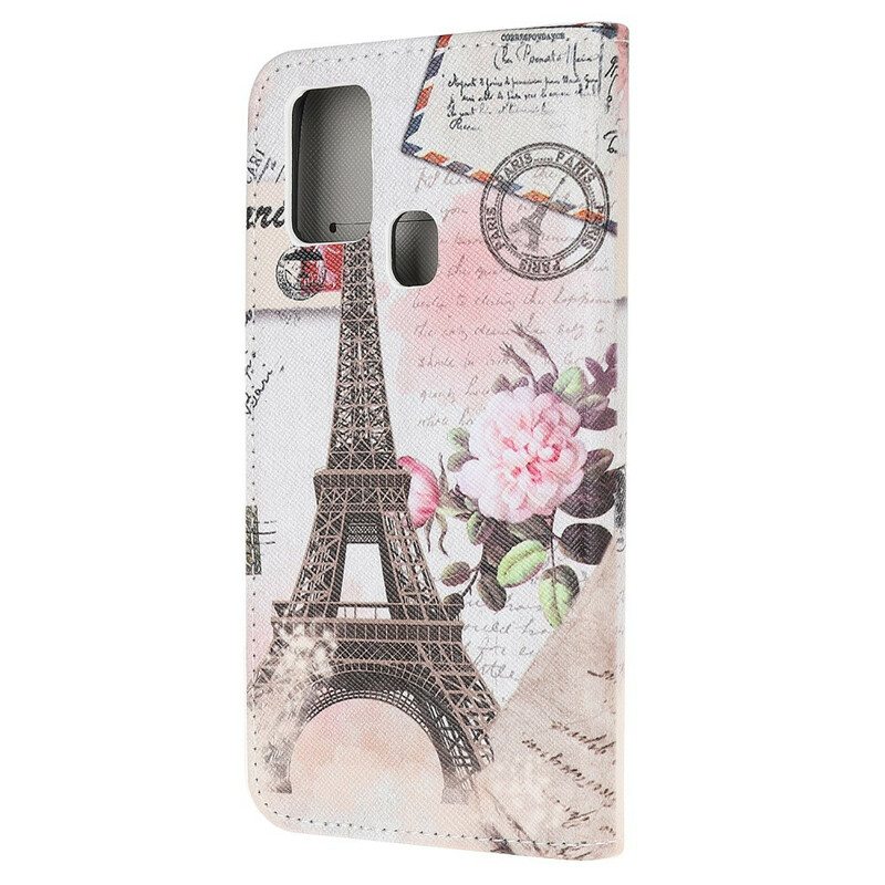 Kotelot Samsung Galaxy A21s Retro Eiffel-torni