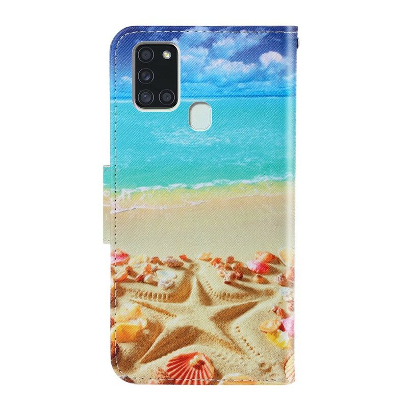 Kotelot Samsung Galaxy A21s Suojaketju Kuori Lanyard Beach