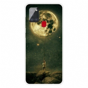 Kuori Samsung Galaxy A21s Joustava Moon Man