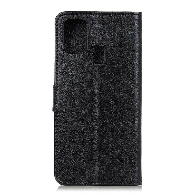 Nahkakotelo Samsung Galaxy A21s Kotelot Flip Shine Leather Effect -etuläppä