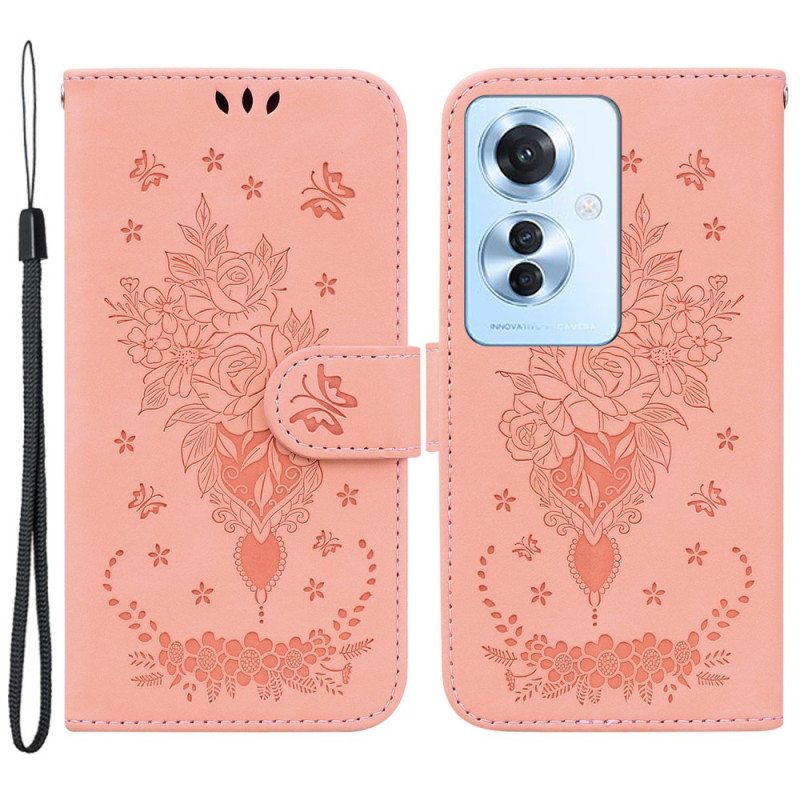 Kotelot Oppo Reno 11f 5g Strap Roses