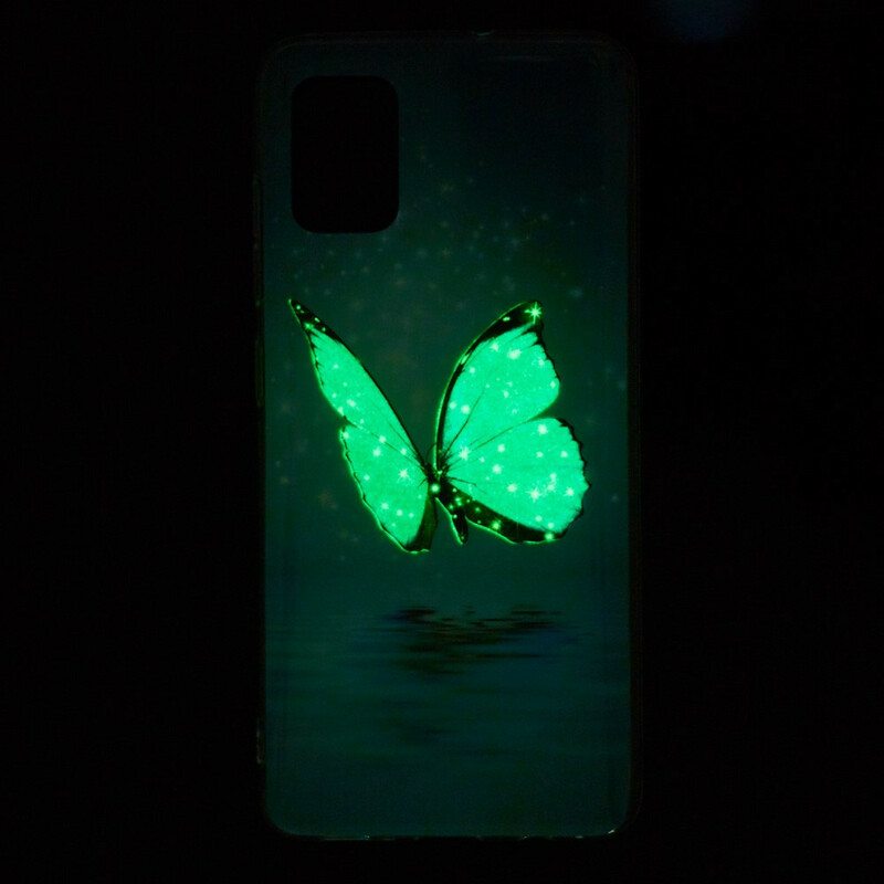 Kuori Xiaomi Mi 10 Lite Fluoresoiva Sininen Perhonen