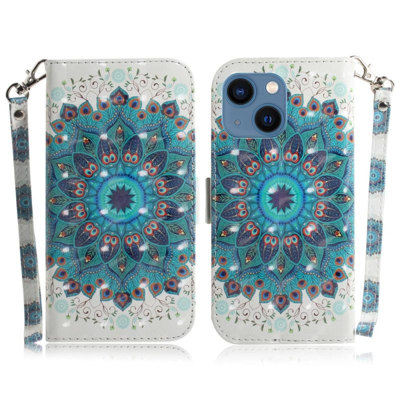 Kotelot iPhone 14 Plus Suojaketju Kuori Strappy Mandala