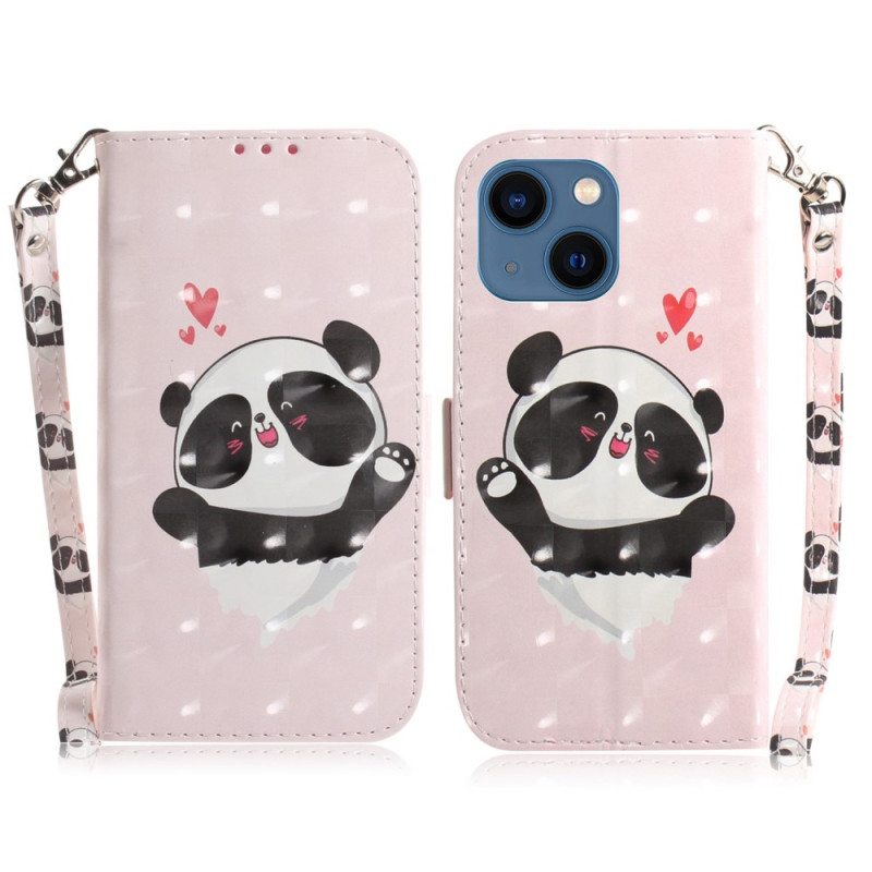 Kotelot iPhone 14 Plus Suojaketju Kuori Strappy Panda