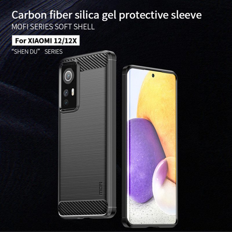 Case Xiaomi 12 / 12X Mofi Harjattu Hiilikuitu