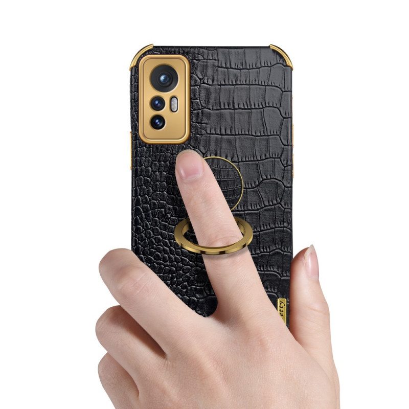 Kuori Xiaomi 12 / 12X Crocodile Skin Effect Ring-support