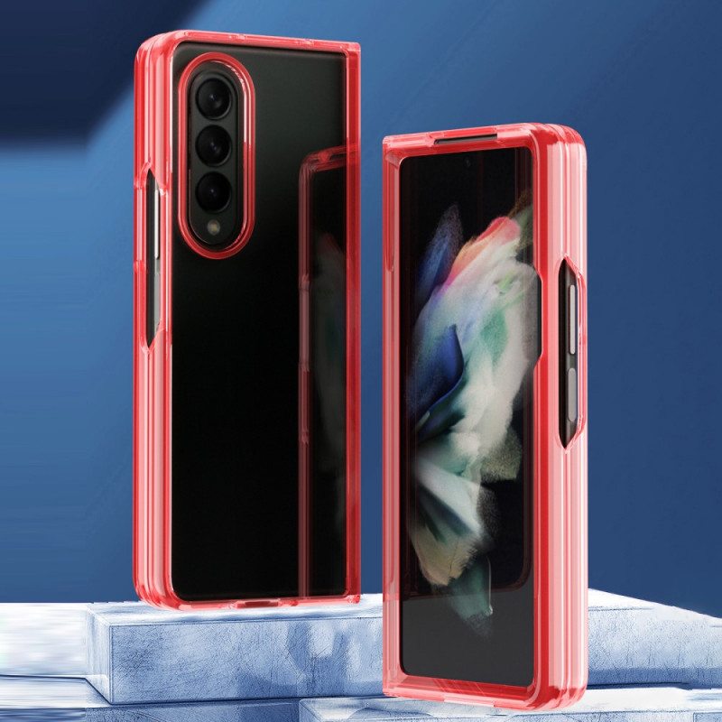 Case Samsung Galaxy Z Fold 3 5G Läpinäkyvät Värilliset Reunat