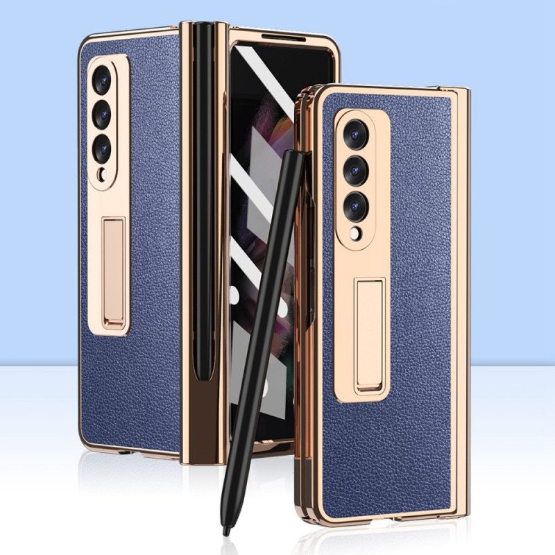 Case Samsung Galaxy Z Fold 3 5G Monitoiminen Litsi-nahka