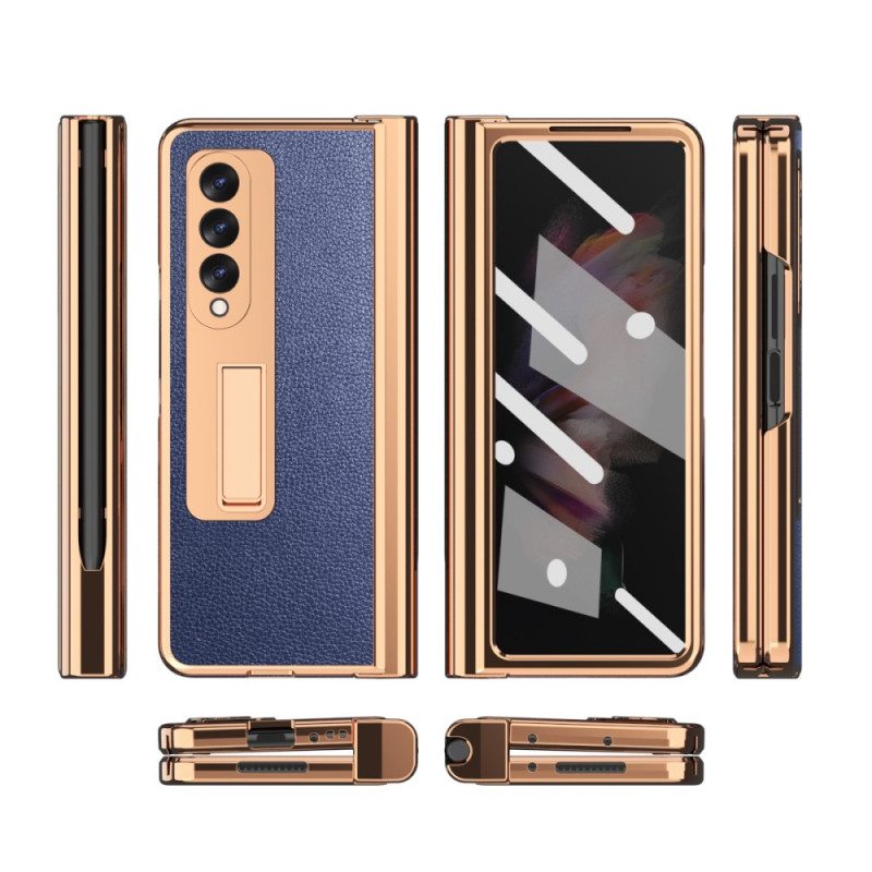 Case Samsung Galaxy Z Fold 3 5G Monitoiminen Litsi-nahka