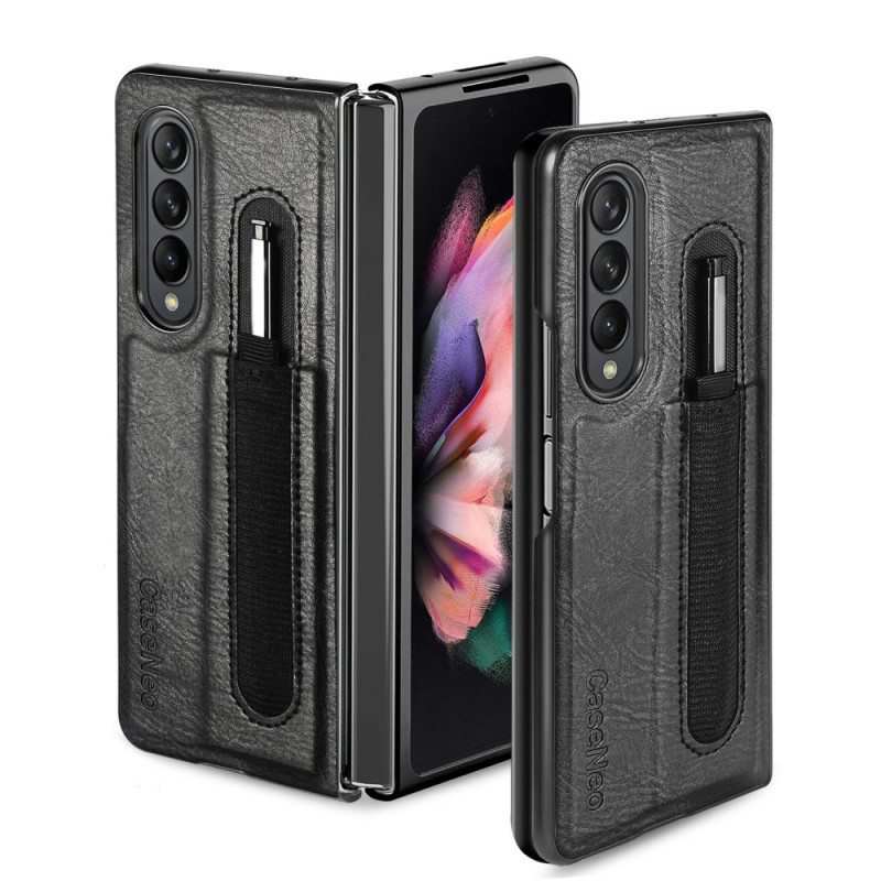 Case Samsung Galaxy Z Fold 3 5G Style Nahkainen Kynäteline Caseneo