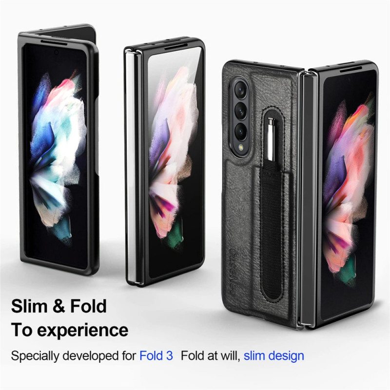 Case Samsung Galaxy Z Fold 3 5G Style Nahkainen Kynäteline Caseneo