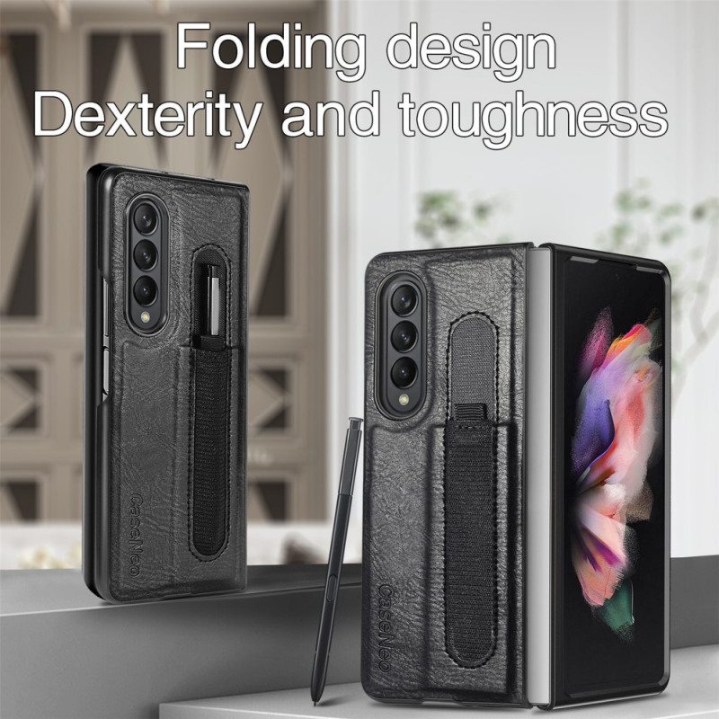 Case Samsung Galaxy Z Fold 3 5G Style Nahkainen Kynäteline Caseneo