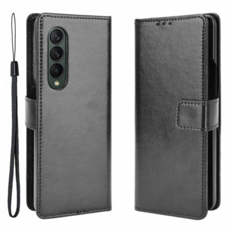 Flip Case Samsung Galaxy Z Fold 3 5G Näyttävä Keinonahka