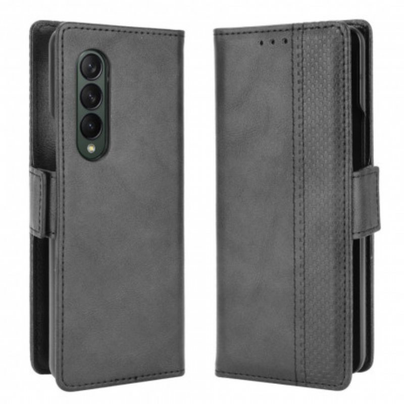 Flip Case Samsung Galaxy Z Fold 3 5G Tyylitelty Nahkaefekti