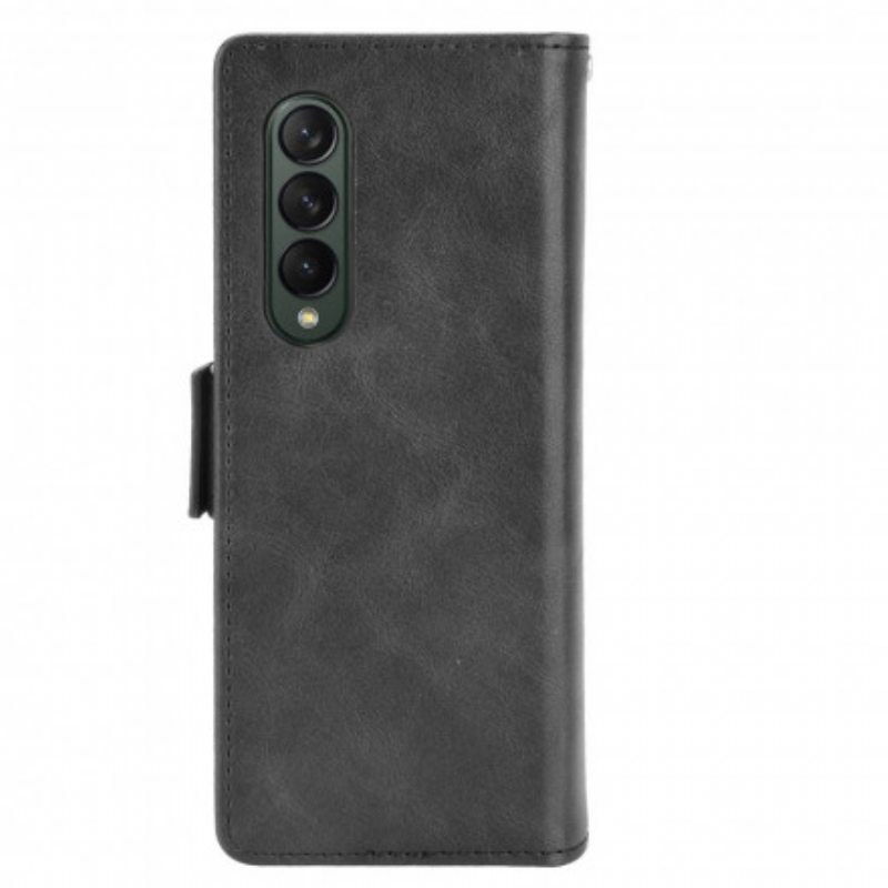 Flip Case Samsung Galaxy Z Fold 3 5G Tyylitelty Nahkaefekti