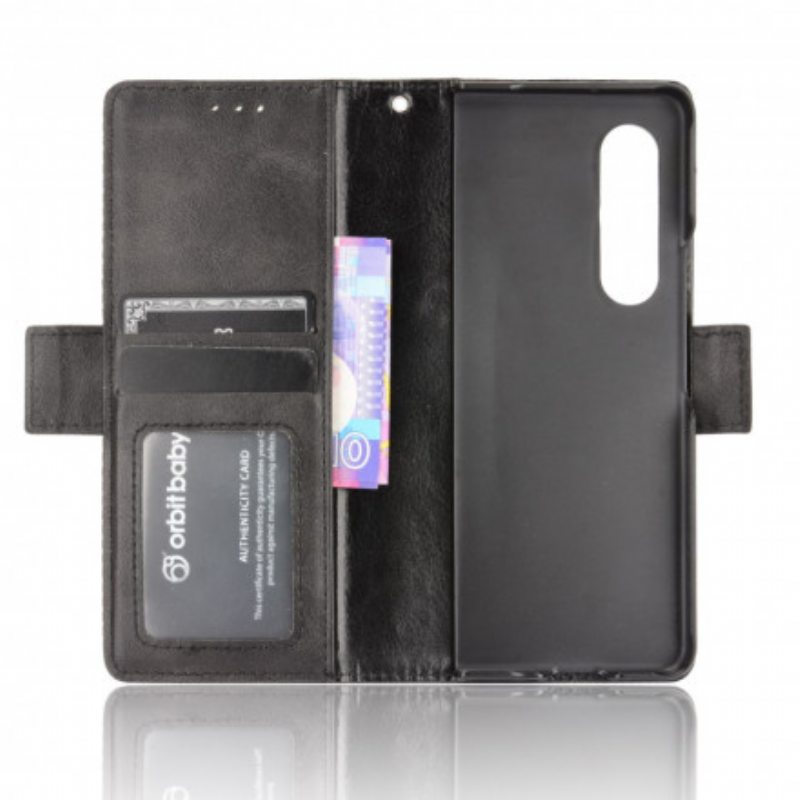 Flip Case Samsung Galaxy Z Fold 3 5G Tyylitelty Nahkaefekti