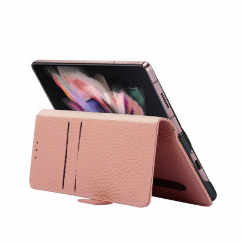 Kotelot Samsung Galaxy Z Fold 3 5G Aitoa Litsi-nahkaa