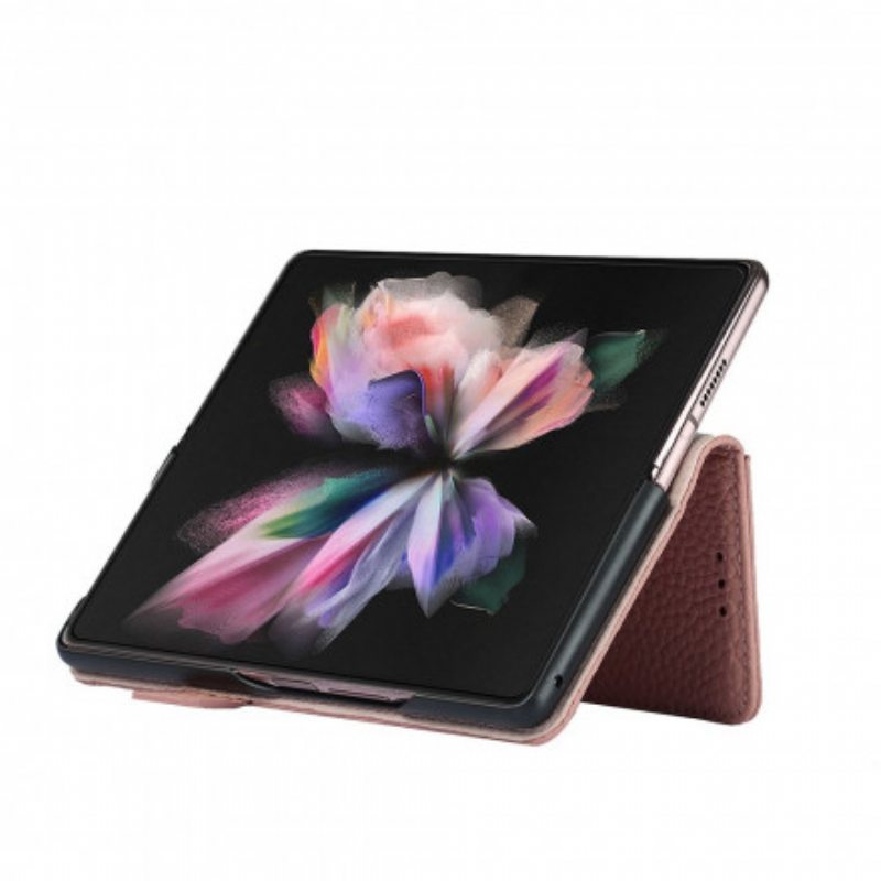 Kotelot Samsung Galaxy Z Fold 3 5G Aitoa Litsi-nahkaa