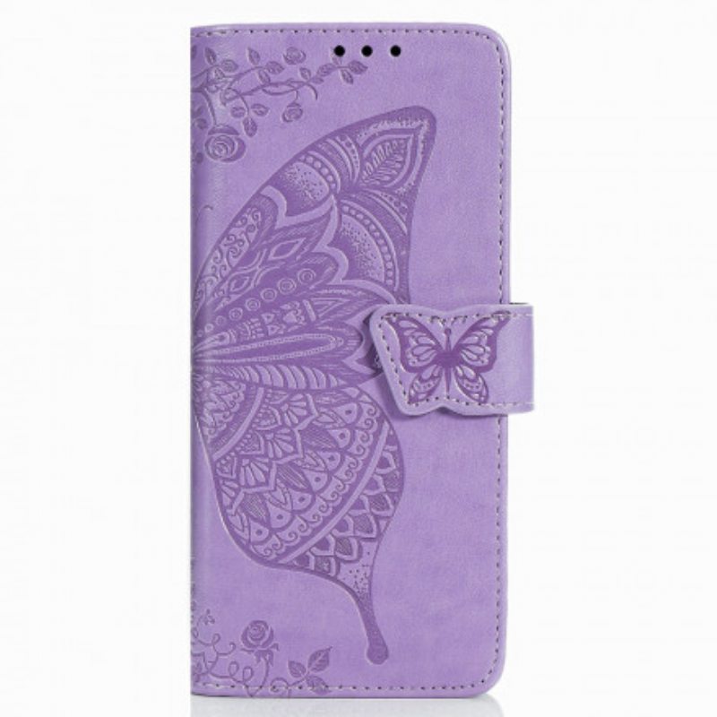 Kotelot Samsung Galaxy Z Fold 3 5G Butterfly Design Kaulanauhalla