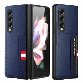 Kuori Samsung Galaxy Z Fold 3 5G Litchin Nahkainen Kaksinkertainen Korttikotelo