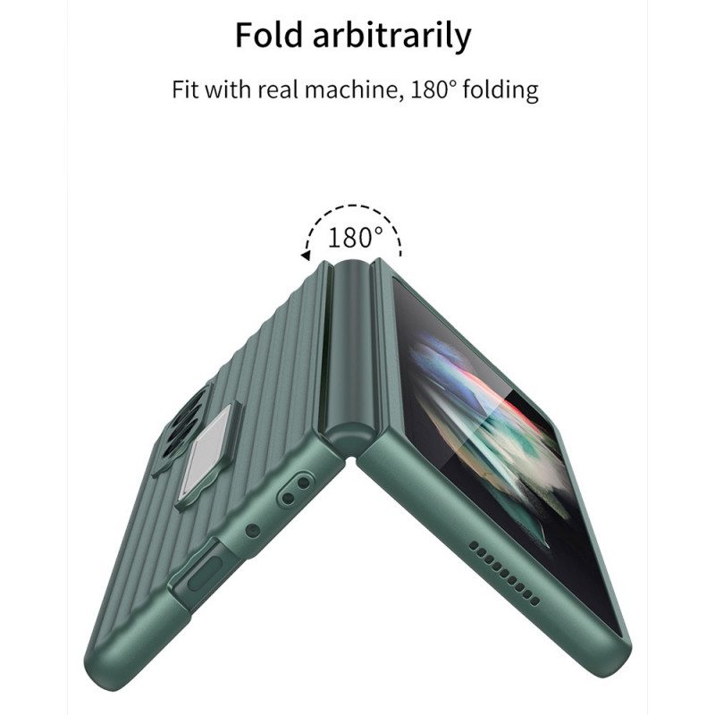 Kuori Samsung Galaxy Z Fold 3 5G Teksturoitu Tausta Ja Näytönsuoja Gkk