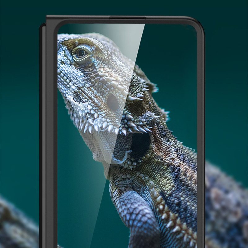 Kuori Samsung Galaxy Z Fold 3 5G Teksturoitu Tausta Ja Näytönsuoja Gkk