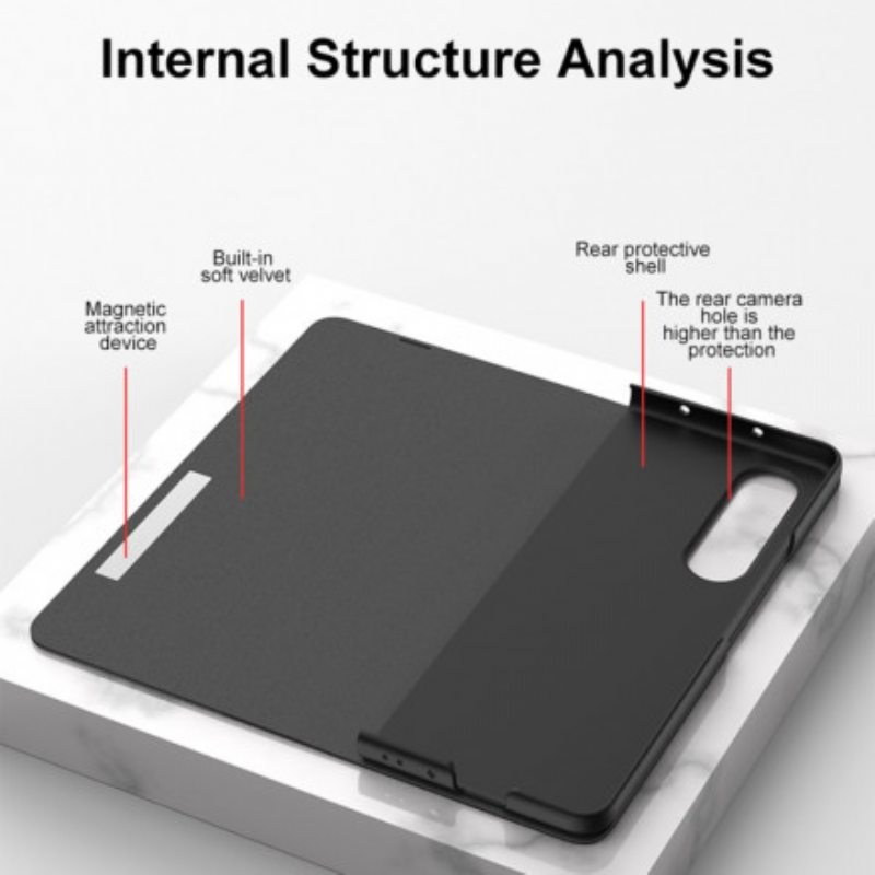 Puhelinkuoret Samsung Galaxy Z Fold 3 5G Kotelot Flip Karkaistu Lasi Ja Keinonahka