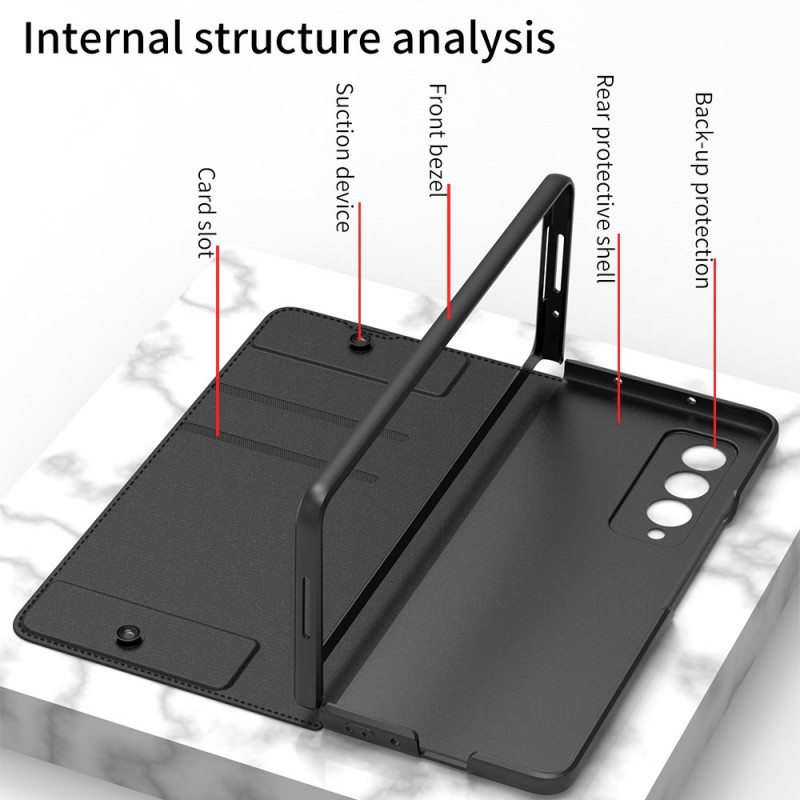 Puhelinkuoret Samsung Galaxy Z Fold 3 5G Kotelot Flip Keinonahkainen Gkk-kynäteline