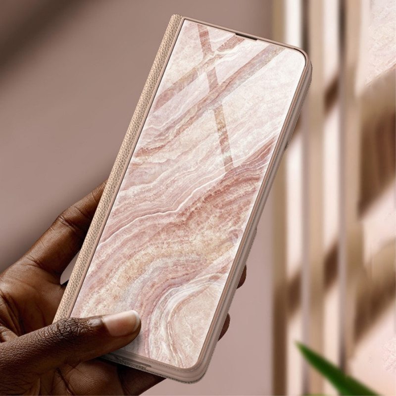 Puhelinkuoret Samsung Galaxy Z Fold 3 5G Kotelot Flip Marmoritehoste Karkaistu Lasi